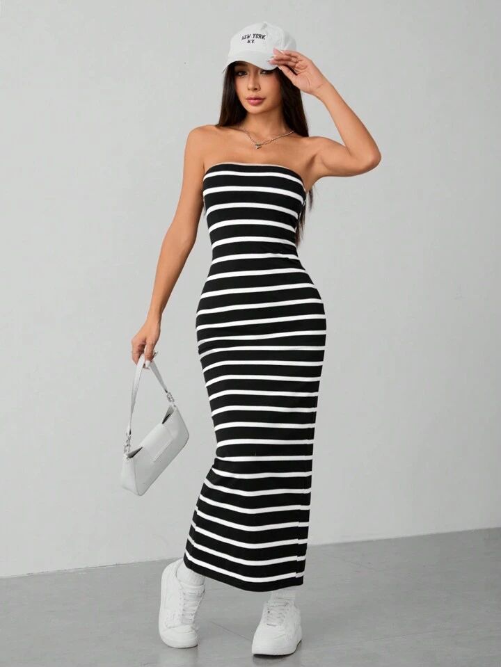 Vestido Casual Rayado